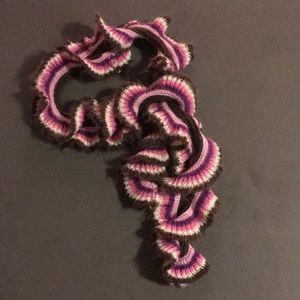 Girls Brown and Pink striped scarf